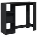 vidaXL Barový stôl s policami čierny 124x46x103,5 cm kompozitné drevo