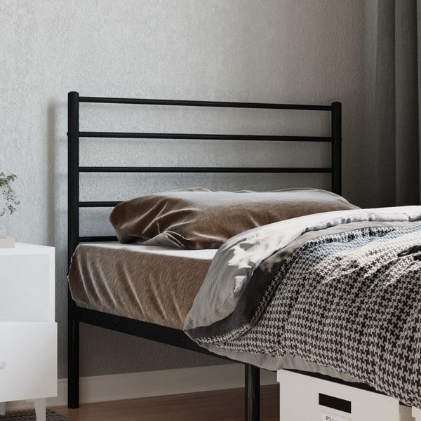 vidaXL Kovové náhradné čelo postele čierne 80 cm