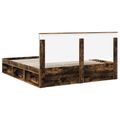 vidaXL Rám postele Dymová dub 200 x 200 cm Masívne borovicové drevo