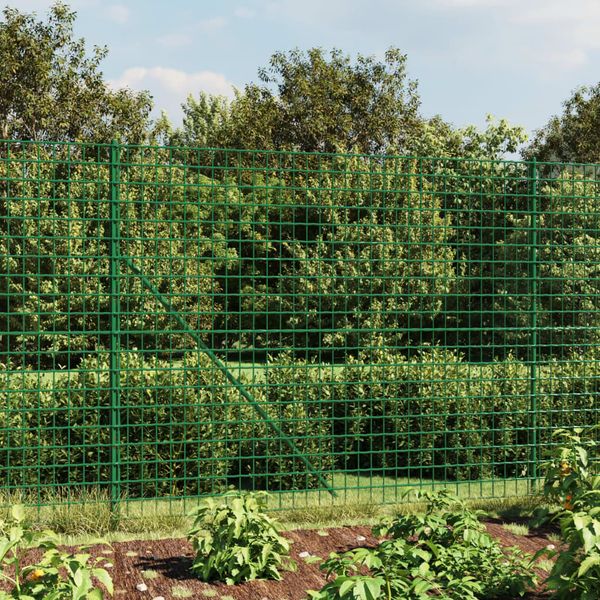vidaXL Drôtený plot s kotviacimi hrotmi zelený 1,6x10 m