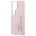 Puzdro Karl Lagerfeld Grained Signature Metal Resin Logo pre Samsung Galaxy S26 Ultra ružová