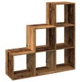 vidaXL Knižnica 3-poschodová staré drevo 99x29x99 cm kompozitné drevo