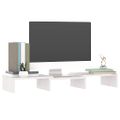 vidaXL Stojan na monitor biely 60x24x10,5 cm masívna borovica