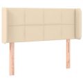 vidaXL Čelo postele s LED krémové 93x16x78/88 cm látka