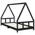 vidaXL Rám detskej postele čierny 90x200 cm masívna borovica