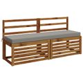 vidaXL Vankúš na lavičku SOEST 100% polyester Sivá 150 x 40 x 8 cm