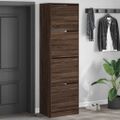 vidaXL Botník so 4 výklopnými zásuvkami hnedý dub 60x42x204 cm
