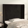 vidaXL Čelo postele so záhybmi čierne 103 x 16 x 118/128 cm zamat