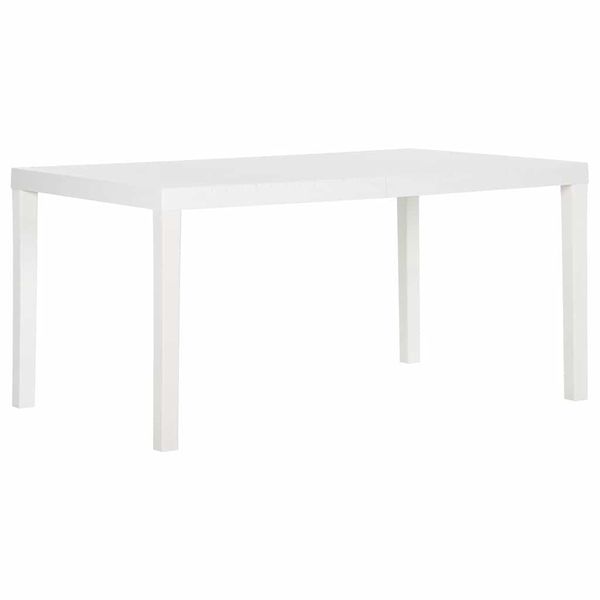 vidaXL Záhradný stôl 150x90x72 cm PP biely