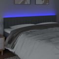 vidaXL Čelo postele s LED tmavosivé 180x5x78/88 cm látka