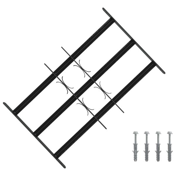 vidaXL Zabezpečovacia mriežka na okná s 3 priečkami 3 pcs 43-74 cm