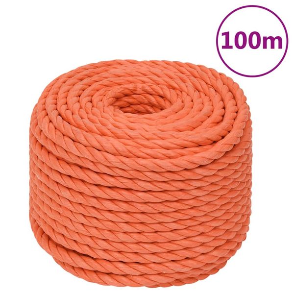 vidaXL Pracovné lano oranžové 24 mm 100 m polypropylén