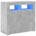 vidaXL Komoda s LED svetlami betónová sivá 80x35x75 cm