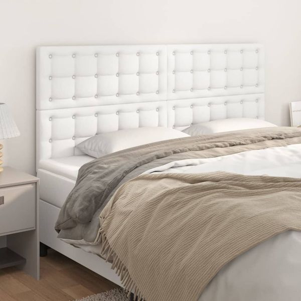 vidaXL Čelo postele biele 160x5x118/128 cm umelá koža