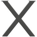 vidaXL Nohy k jedálenskému stolu v tvare X, 2 ks, antracitové, 80 x (72-73) cm, oceľ
