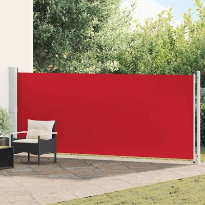 vidaXL Zaťahovacia bočná markíza na terasu 600x160 cm, červená