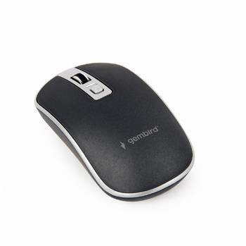 Gembird Myš MUSW-4B-06, bezdrôtová, USB nano receiver, čierno-strieborná