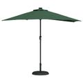 vidaXL Záhradný slnečník 294 x 150 x 224 cm Polyester a oceľ Zelená