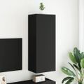 vidaXL TV nástenná skrinka čierna 40,5x30x102 cm kompozitné drevo