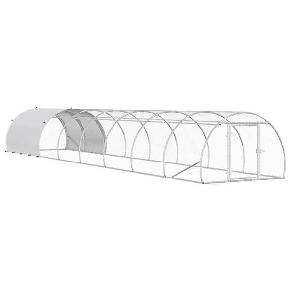 vidaXL Kurník pre kurčatá Strieborná 800 x 150 x 100 cm