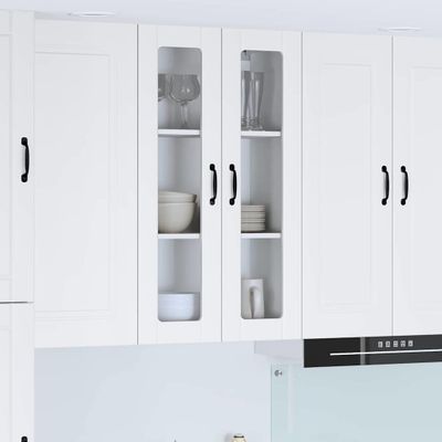 vidaXL Nástenný sklenený kabinet LUCCA Biela 60 x 31 x 100 cm