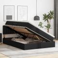 vidaXL Postel s úložným prostorem a matrací Čierna 140 x 190 cm