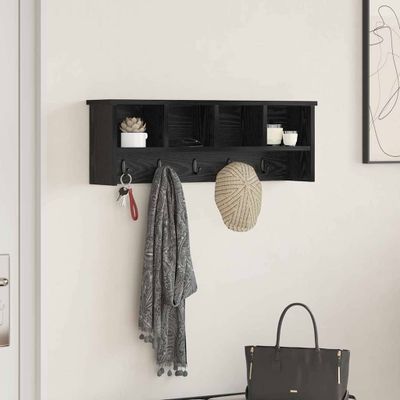 vidaXL Vešiak na stenu Čierny dub 75 x 16 x 26 cm Kompozitné drevo