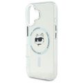 Puzdro Karl Lagerfeld pre iPhone 16 6,1" KLHMP16SHLSCHH biele Hard IML Metal Choupette Head MagSafe