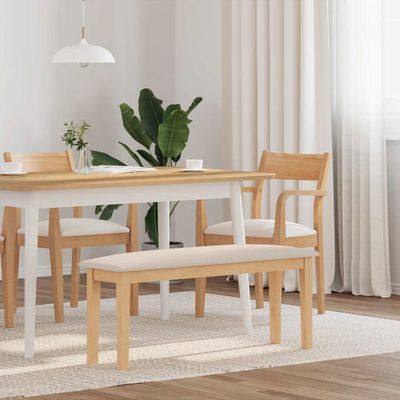 vidaXL Lavica 110 cm z masívneho dreva Guma