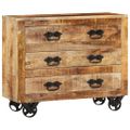 vidaXL Komoda s 3 zásuvkami 80x30x65 cm surový mangovníkový masív