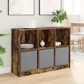 vidaXL Servírovacia skriňa Dymová dub 102 x 32 x 73,5 cm