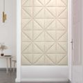 vidaXL Nástenné panely 12 ks krémové 30x30 cm zamatové 0,54 m²