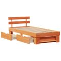 vidaXL Rám postele Včelí hnedý 100 x 200 cm Masívne borovicové drevo