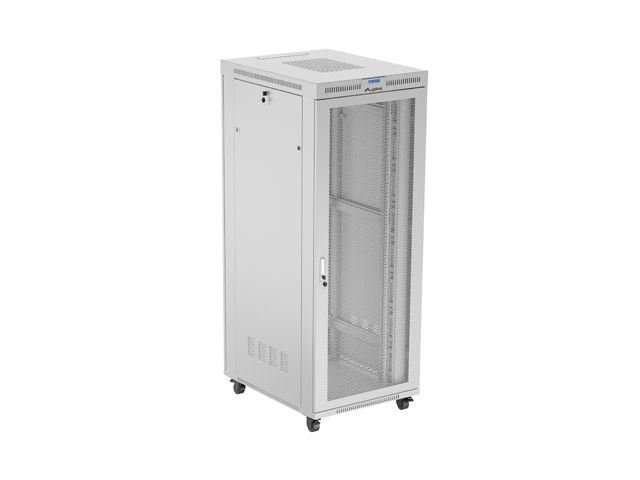 19'' Voľne stojaca racková skríňa 42U 800X1000 sivá lcd s perforovanými dverami lanberg (ploché balenie)