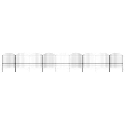 vidaXL Záhradný plot s vrchnou časťou z ocele 1506x200 cm čierny