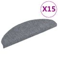 vidaXL Schodové rohože, samolepiace, 15 ks, 65x21x4 cm, svetlosivé, polkruhové, veľké