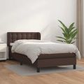 vidaXL Boxspring posteľ s matracom hnedá 90x200 cm umelá koža