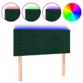 vidaXL Čelo postele s LED tmavozelené 80x5x78/88 cm zamat