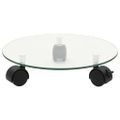 vidaXL Podstavce pod kvetináč 4 ks 28 cm tvrdené sklo okrúhle