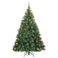 vidaXL Umelý vianočný stromček s 300 LED-i Zelená 180 cm PE a PVC