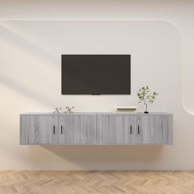 vidaXL Nástenné TV skrinky 2 ks sivé sonoma 100x34,5x40 cm
