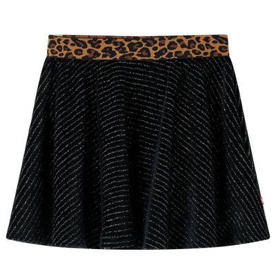 vidaXL Detská sukňa s leopardím pásom čierna 116