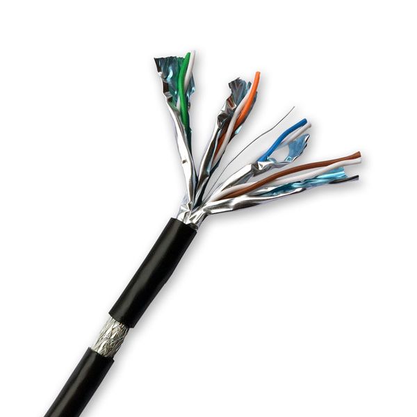 DATACOM S/FTP drôt CAT7  PE,Fca  100m, plášť čierny  OUTDOOR