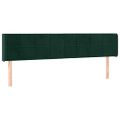 vidaXL Čelo postele s LED tmavozelené 163x16x78/88 cm zamat