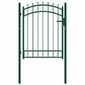 vidaXL Plotová brána EMMEN s hrotmi oceľ 103x109,5 cm zelená