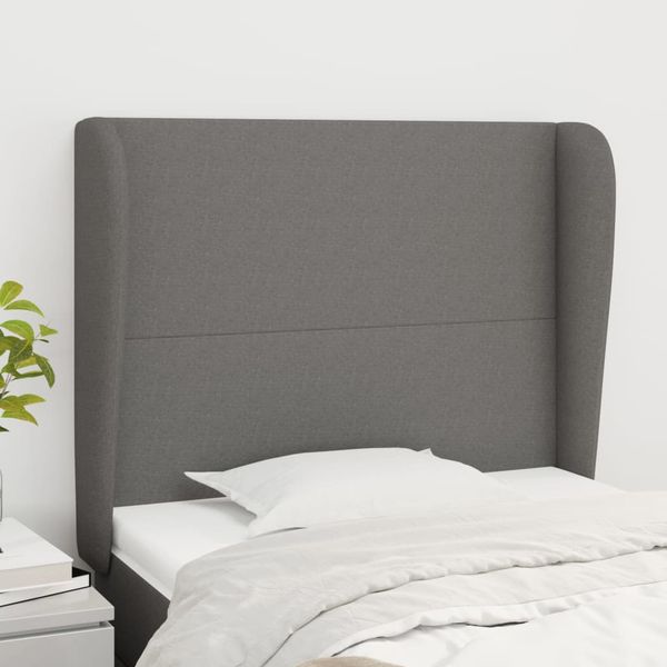 vidaXL Čelo postele so záhybmi tmavosivé 93 x 23 x 118/128 cm látka