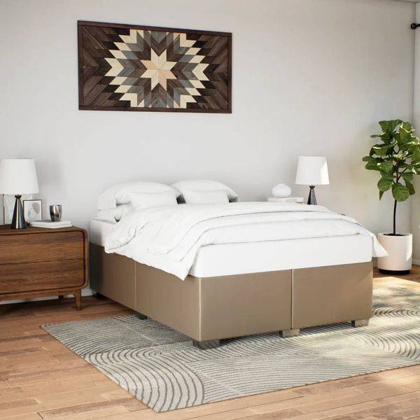 vidaXL Posteľný rám kapučínový 140x200 cm umelá koža