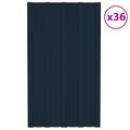 vidaXL Strešný panel 36 ks Antracitová 80 x 45 cm Pozinkovaná oceľ