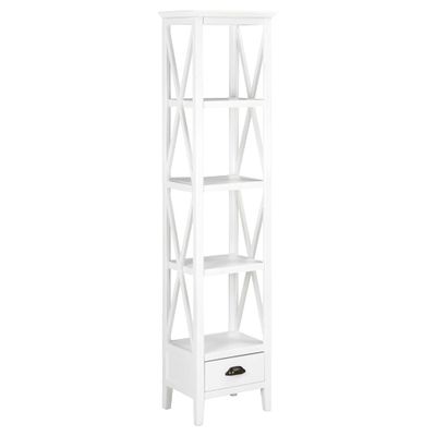 vidaXL Knižnica s 1 zásuvkou biela 40x30x170 cm MDF