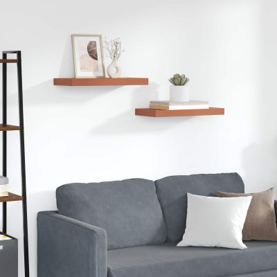 vidaXL Stenná polica 2 pcs Červená 50 x 23 x 4 cm Kompozitné drevo